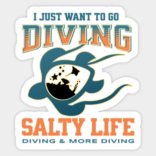 I Just Want To Go Diving Sticker